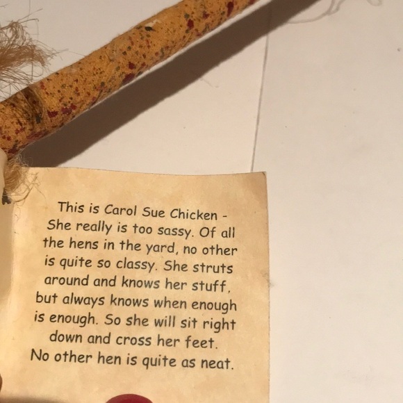 VINTAGE CAROL SUE Stuffed decorative chicken - Picture 6 of 6